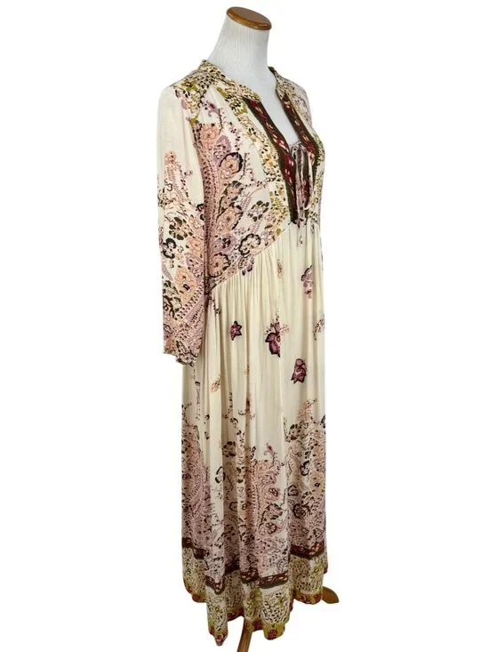 NWT Free People Floral Flowy Maxi Dress | Boho Coastal Cowgirl Tumblr Whimsigoth - Picture 11 of 16